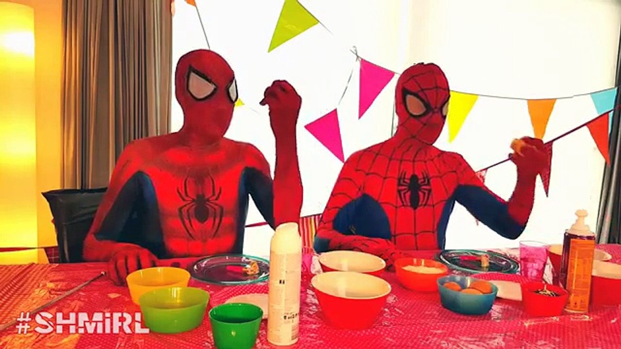 SPIDERMAN vs SPIDERMAN PIE FACE VOODOO Gets Hypnotized - Funny Superhero Movie in Real Lif