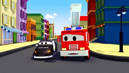 La Super Patrouille: camion de pompier et voiture de police, avec le Train et lAmbulance