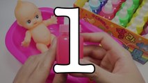 Numbers, Counting Baby Doll Colours Slime Bath Time DIY How to Make Orbeez Slime-v5D97dJ