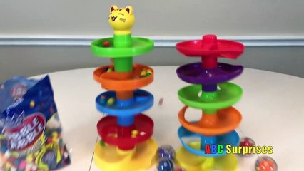 CANDY GUM BALLS WHIRL n GO Ball Tower for Kids Babies Toddlers Learn Colors with Toys ABC Surprises-h6