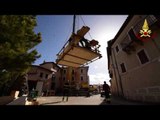 Abeto di Preci (PG) - Terremoto, lavori per campanile chiesa San Martino (28.02.17)