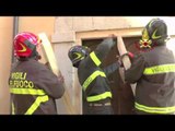 Visso (MC) - Terremoto, messa in sicurezza edificio in centro storico (28.02.17)