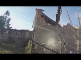 Cascia (PG) - Terremoto, demolizione di un'abitazione (23.02.17)