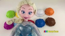 Frozen Elsa YUMMY ICE CREAM Learn Colors with Elsa By Stacking Ice Cream Scoop Cones ABC Surprises-CNc