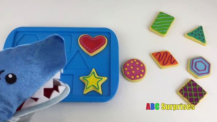 PET SHARK Eats Cookies Learn Shapes with Baking Cookies Toy Playset for Kids ABC Surprises-Ez