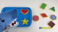 PET SHARK Eats Cookies Learn Shapes with Baking Cookies Toy Playset for Kids ABC Surprises-Ez