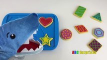 PET SHARK Eats Cookies Learn Shapes with Baking Cookies Toy Playset for Kids ABC Surprises-EzpL