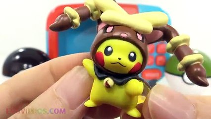Learn Colors with Pokemon GO Poke Balls Pikachu Surprise Toys & Cooking Microwave Oven Play Set