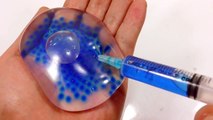 DIY How To Make 'Orbeez Slime Water Balloons' Syringe Real Play Learn Colors Slime Toy-R