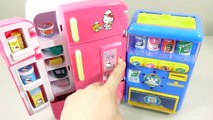 Hello Kitty Refrigerator Toys Drinks Vending Machines Learn Colors Clay Slime Surprise Egg-dkX9Qg