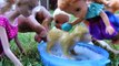 Muddy Puppy! ELSA & ANNA toddlers give their Puppy a Bath - Soap Bubbles Foam Dirty Play in Mud-ATIxfR