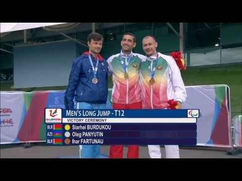 Men's long jump T12 | Victory Ceremony | 2014 IPC Athletics European Championships Swansea