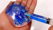 DIY How To Make 'Orbeez Slime Water Balloons' Syringe Real Play Learn Colors Slime Toy-RI