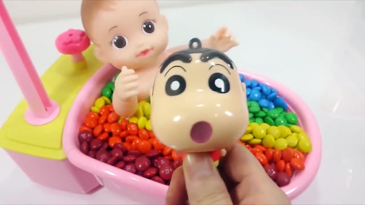 Learn Colors Slime Surprise Eggs Play Doh Toys Learn Numbers Baby Doll Bath Time M&M Chocolate-7BRKVso