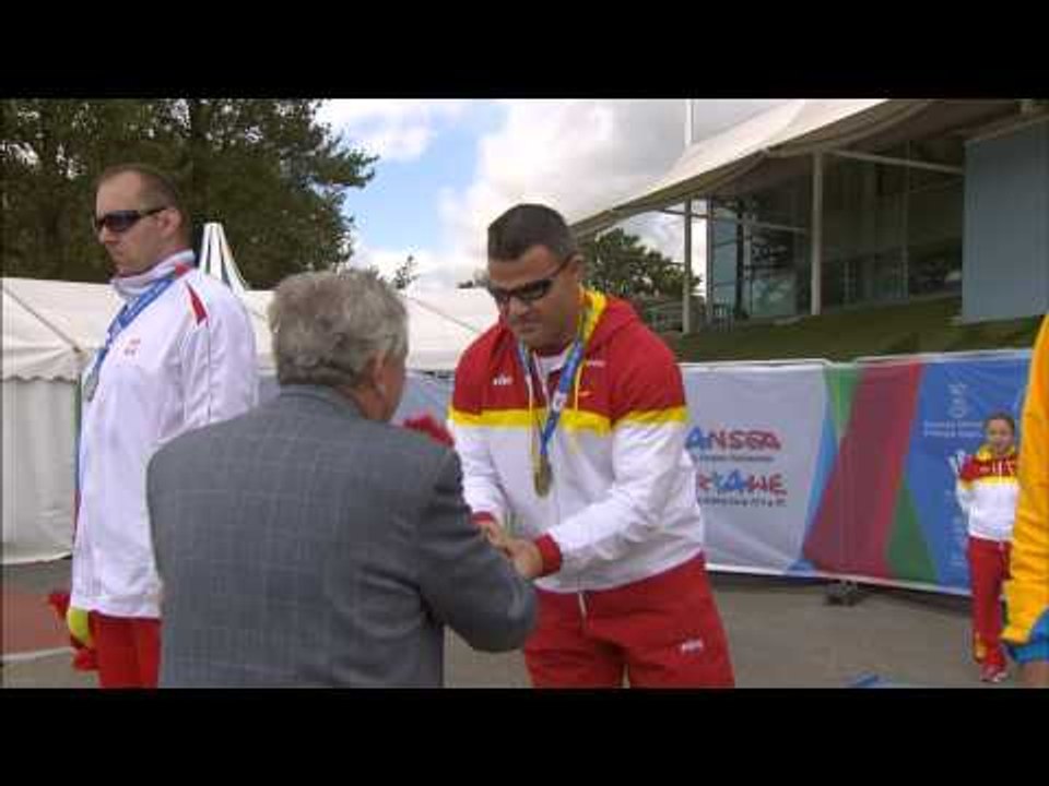 Men's discus F11 | Victory Ceremony | 2014 IPC Athletics European Championships Swansea