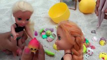 CRAB Encounter! Toddlers ELSA & ANNA at Beach - Afraid of CRABS - Mystery Treasure - Shopkins-Ns