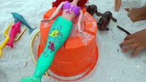 A LOBSTER is Hurt! Will it be better Barbie & Ariel & Raquelle help - Beach Sand Ocean Play & Fun-FFNxyg2d