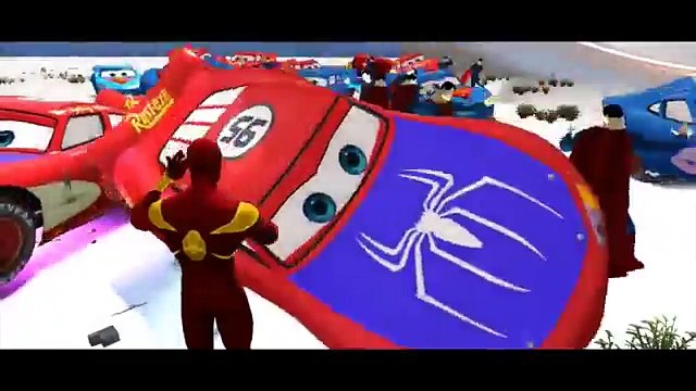 Nursery Rhymes Disney Cars Pixar Spiderman & Lightning McQueen Smash ( ABC Songs for Child