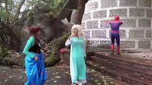 Who KISSED Spiderman?! w/ Frozen Elsa Bad Baby Maleficent Joker Princess Rapunzel! Superhe