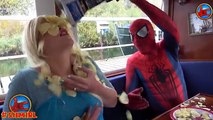 Frozen Elsa LIPSTICK CHALLENGE Makeup DISASTER! w/ Spiderman vs Joker Villain! Superhero F
