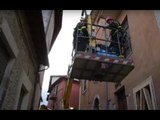 Cascia (PG) - Terremoto, lavori nel centro storico (11.02.17)