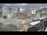 Pinto di Acquasanta Terme (AP) - Frana causata da scioglimento neve (09.02.17)