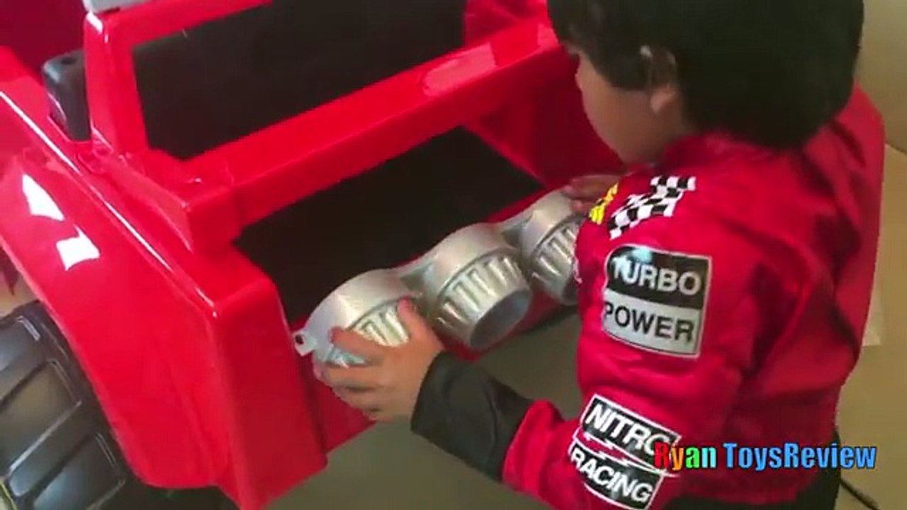 Power Wheels Ride on Car and Truck for Kids 6V Blaze and the Monster Machines Unboxing and Riding