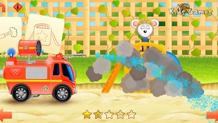 fire trucks for children kids. fire trucks responding. construction game. cartoons for chi