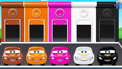 Learning Colors with Street Vehicles Lightning McQueen - Coloured Cars - Learn Colors in E