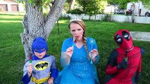 UGLY FROZEN ELSA vs Dentist!  Spiderman & Deadpool vs Doctor Joker Rainbow face Funny Prank _ comics-W