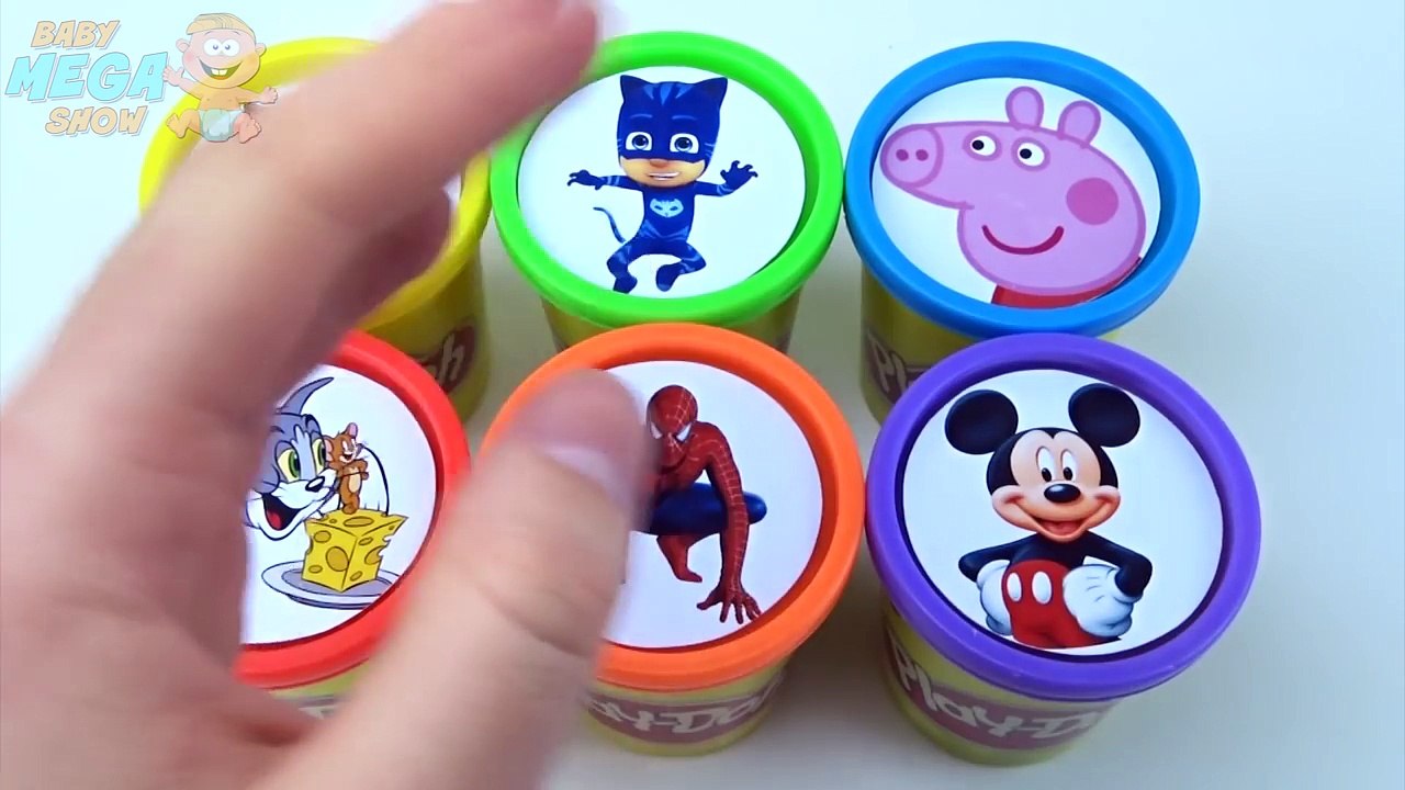 Штабелирования Игрушки играть доч глина Пеппа свинья человек-паук микки мышь Плутон в щенок дисней