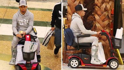 Gabriel Jesus uses Mobility Scooter to get around during rehab