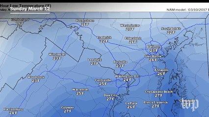 A freezing weekend ahead of possible Monday snow