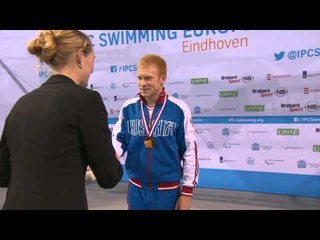 Men's 100m freestyle S10 | Victory Ceremony | 2014 IPC Swimming European Championships Eindhoven