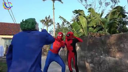 Полиция Паук арестовать убийцу клоуна ! ж/ плохая девочка замороженные elsa Джокер Халк Мощность колеса автомобиля