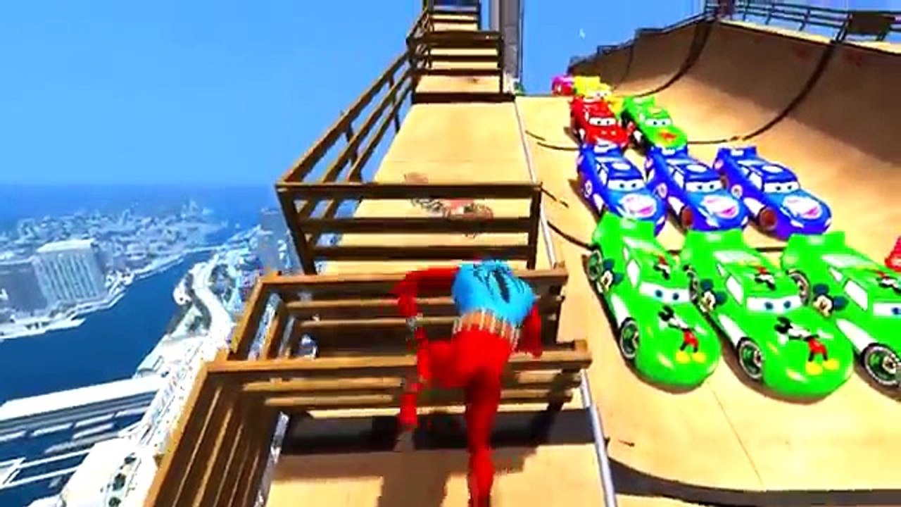 Frozen Nursery Rhymes Cars Lightning McQueen & Colors Spiderman! CHILDREN SONG WITH ACTION