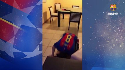 Barcelona fans when sergi roberto scored in PSG