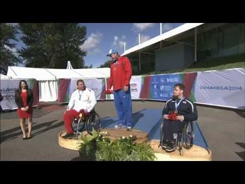 Men's shot put F57 | Victory Ceremony | 2014 IPC Athletics European Championships Swansea