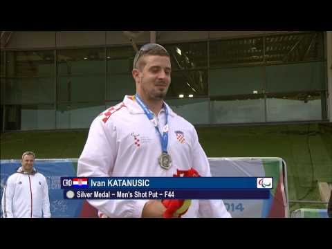 Men's shot put F44 | Victory Ceremony | 2014 IPC Athletics European Championships Swansea