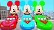 Comptines Bébé - Dessin animé francais 4 voitures colorées Mcqueen & Mickey Mouse. Vidéo éducatif