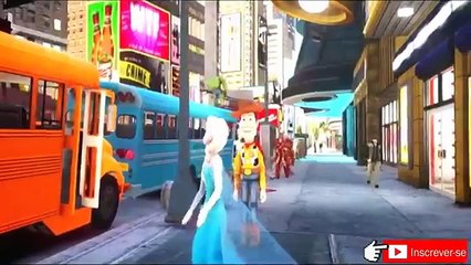 Wheels On The Bus Go Round e Round Hulk Homem aranha Frozen Nursery Rhyme para crianças de DCTV