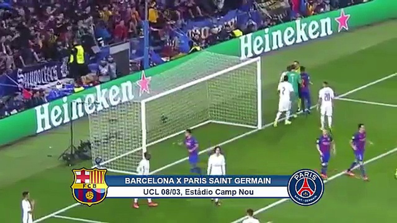 Jogo Histórico Barcelona 6 x 1 PSG  Gols 08-03-2017