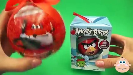Disney Planes & Angry Birds Surprise Eggs Christmas Candy Toys Kinder Ornaments Opening + Unwrapping