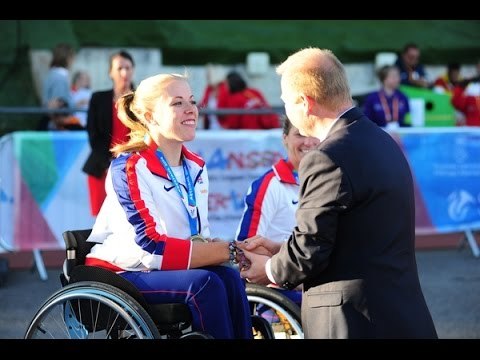 Women's 100m T34 | Victory Ceremony | 2014 IPC Athletics European Championships Swansea