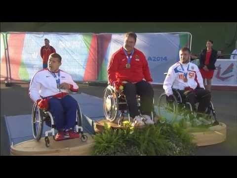 Men's discus F34 | Victory Ceremony | 2014 IPC Athletics European Championships Swansea