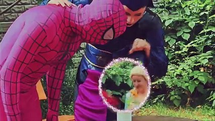 Frozen Elsa and Spiderman hypnotized!! Joker pranks the disney princesses Belle and Snow w