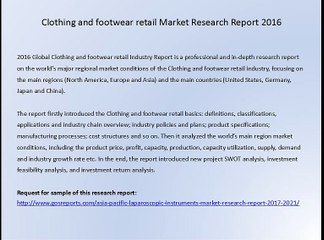 Clothing and footwear retail Market Research Report 2016