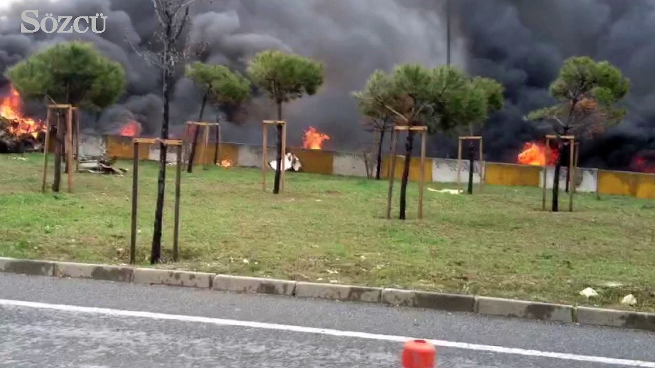 Düşen Helikopter alev alev yandı