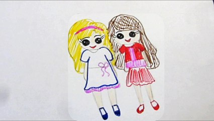Learn how to draw these two cute pretty girls step by step easy