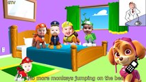 Little Babies Transform Into Paw Patrol Jumping On The Bed - Five Little Monkeys Nursery R